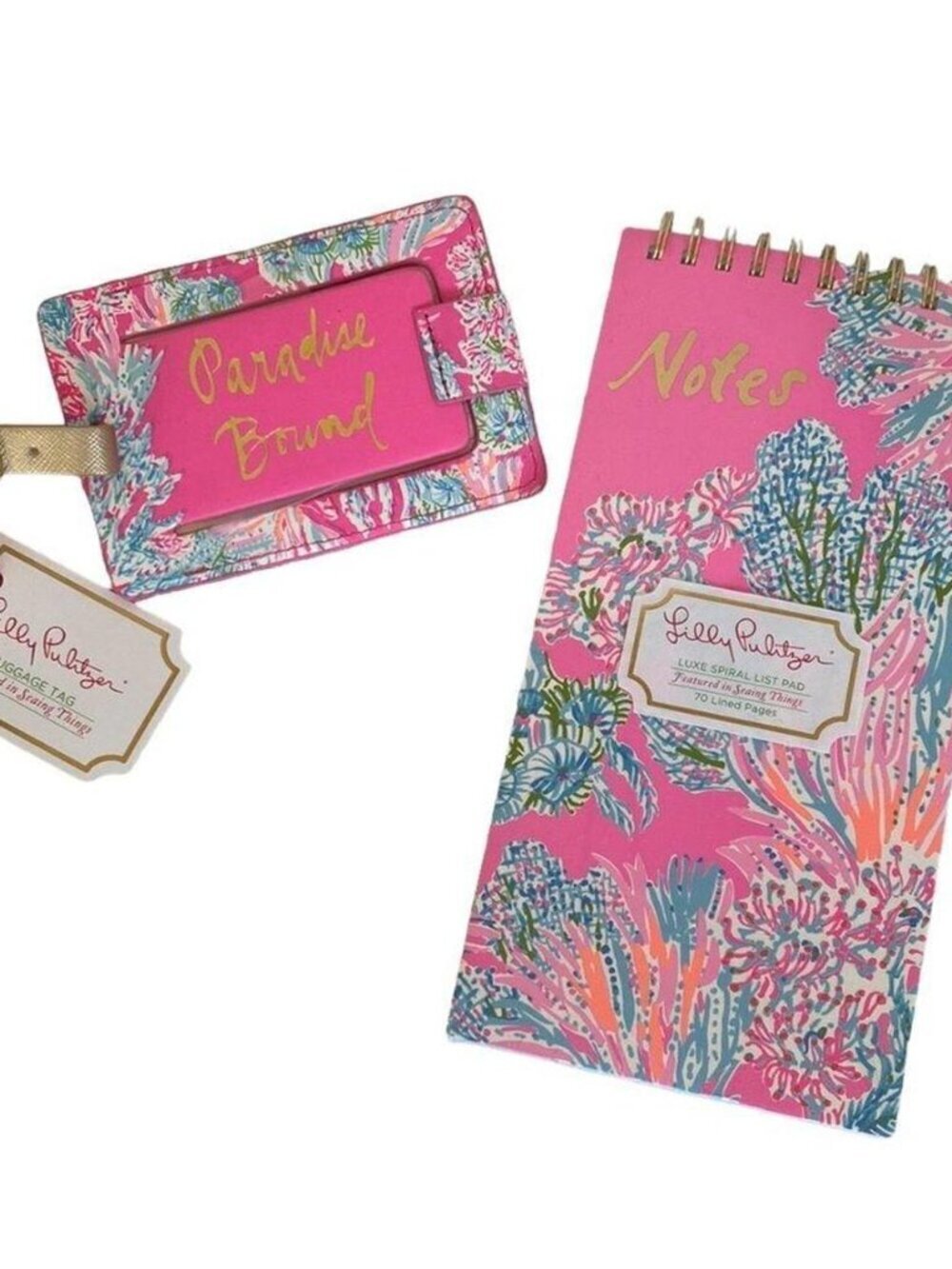 NWT Lilly Pulitzer Luggage Tag AND Matching Note Pad
